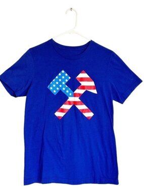 Men's Short Sleeve Athletic Workout Casual T-Shirt in Blue - Size M*